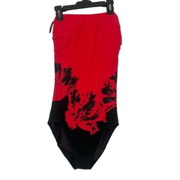 VTG Diva Studio Bandeau Straight Top One Piece Bathing Suit Sz 14 - Picture 1 of 10